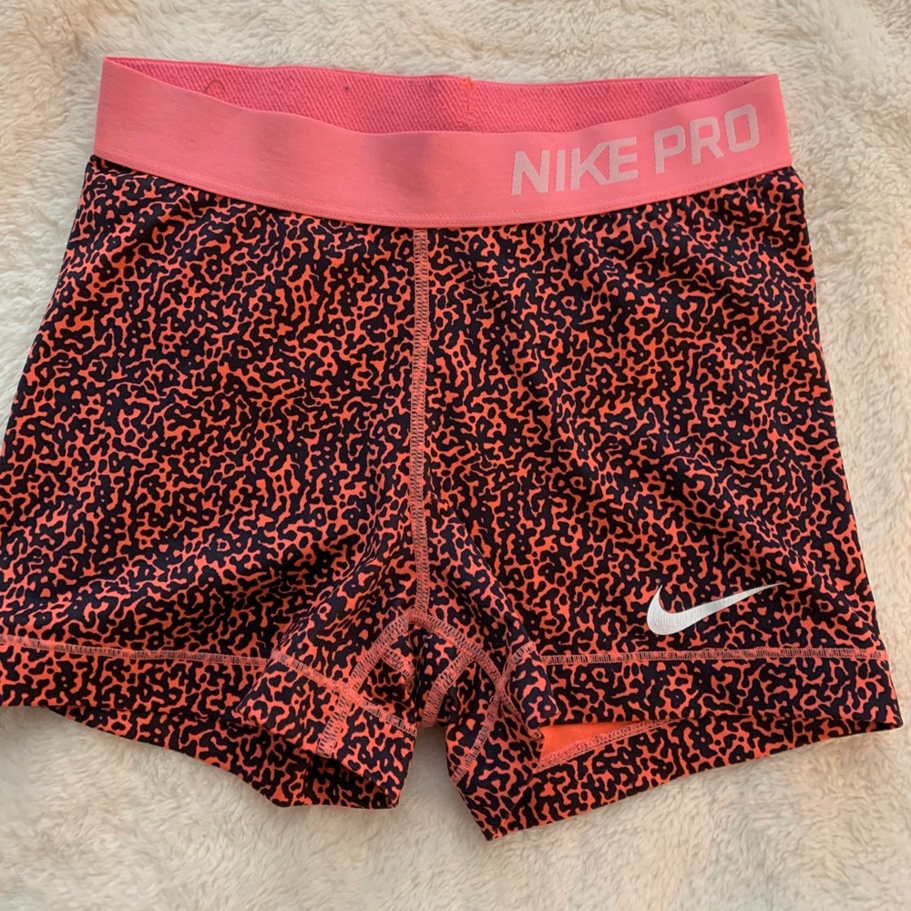 Pink Spotted Nike Pro Compression Shorts
